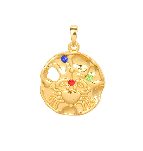 Wholesale Zodiac Gold Coin Pendant Copper Necklaces